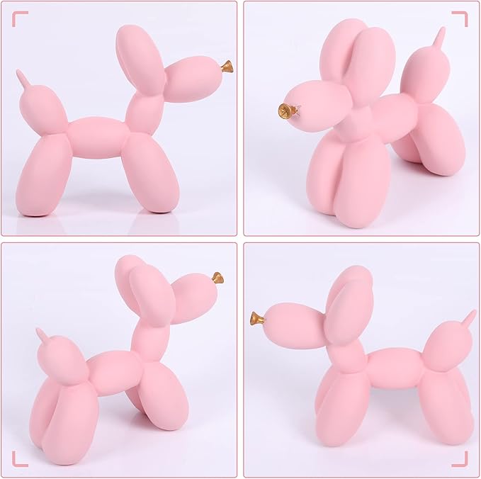 Creative Balloon Dog Sculpture Modern Home Decoration Trendy Animal Art Ornaments Collection Figurine Bedroom Living Room Office Desktop Resin Decors