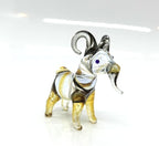Goat Tiny Figurines Animals Hand Blown Color Glass Art Collectible Gift Home Décor (Black Amber)
