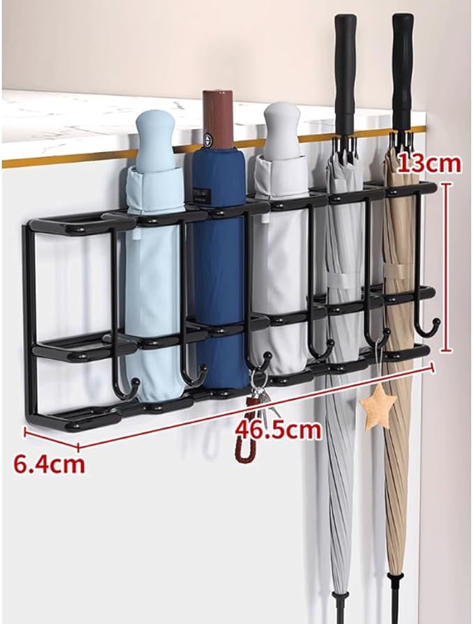 4/6 Compartment Umbrella Stand Wall Mounted Modern Metal Space Saving Umbrella Holder Rack Indoor Umbrella Organizer for Home