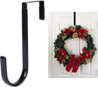 BWESOO Black Wreath Hanger - Strong Bearing Fall Christmas Halloween Decorations Carbon Steel Door Hook 5" Height Home Décor Accents