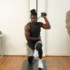 Space Saver Gym Resistance Bands Exercise Equipment for at Home Fitness Workout | Resistance Band Wall Anchor for Kinetic Bands with 1 Rail, 1 Rail Car