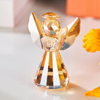 Crystal Guardian Angel Figurine Decoration, Glass Guardian Angel Statue Christmas Birthday Gifts for Women Daughter Girlfriend, Art Collectible Figurines Home Decor (Champagne)
