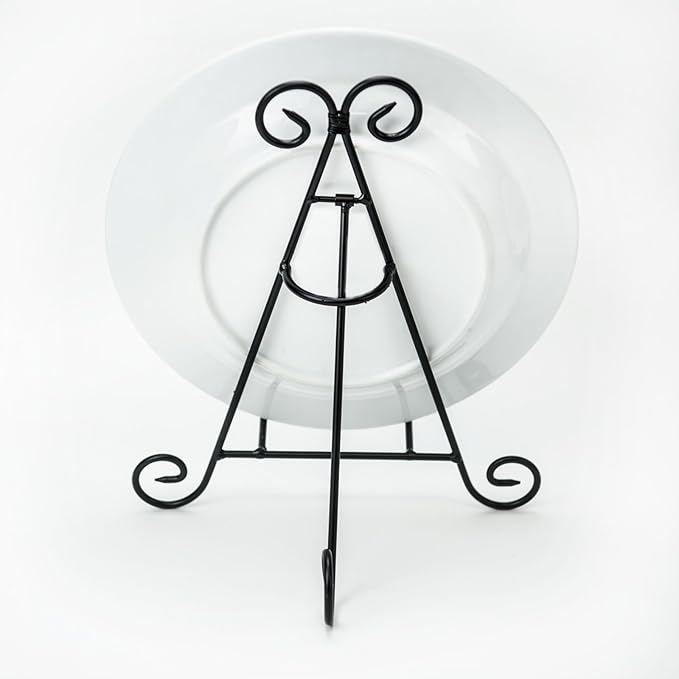 HUJI Sturdy Iron Display Stand Holder for Home Kitchen Decoration Platters, Pictures, Frames and Books. (3, 9")