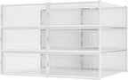 PARANTA 6-Piece Boot and Shoe Storage Box, Stackable Clear Plastic Shoe Box, Space-Saving Shoe Organizer for Boots, Sneakers, and High Heels, Clear