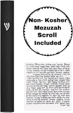 A&S Mezuzot Alumium Mezuzah Case in Silver Shin Design Weatherproof Door Mezuza Judaica Art for Home Blessing (Black, 5 Inches)