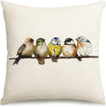 RABUSOFA Watercolor Birds Pillows Decorative Throw Pillows 18x18,Hand-Painted Oil Painting Rustic Birds Square Pillow Cases,Cute Colorful Spring Summer Decorations for Home Couch Sofa Outdoor