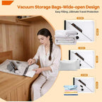 Vacuum Storage Bags For Clothes With Rechargeable Air Pump, 9 Pack Compression Packing Bags For Luggage, Space Saver Bags For Travel, Carry-On Size Vacuum Seal Bags