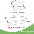 6 PCS Large Size Clear Plastic Drawer Organizer Tray, 12'' Acrylic Vanity Bathroom Drawer Organizers Trays, Desk Drawer Organizer Bins for Cosmetic, Makeup, Kitchen, Office Drawer Divider Organization