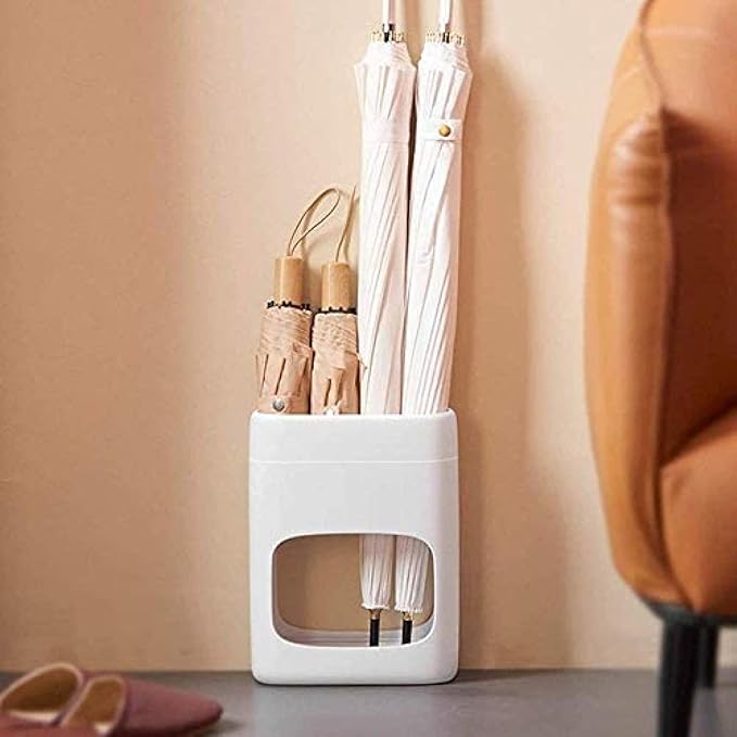 Umbrella Stand, Plastic Umbrella Holder 4 Holes Small Umbrella Rack With Removable Drip Tray For Corridors, Living Rooms, Hallway