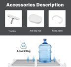Geetery 4 Pcs Closet Tension Shelf Rod Metal Expandable Shelf Organizer Adjustable Closet Shelves Rack DIY Dividers Separators for Cabinet Storage Locker Clothes(16.54–23.62 Inch)