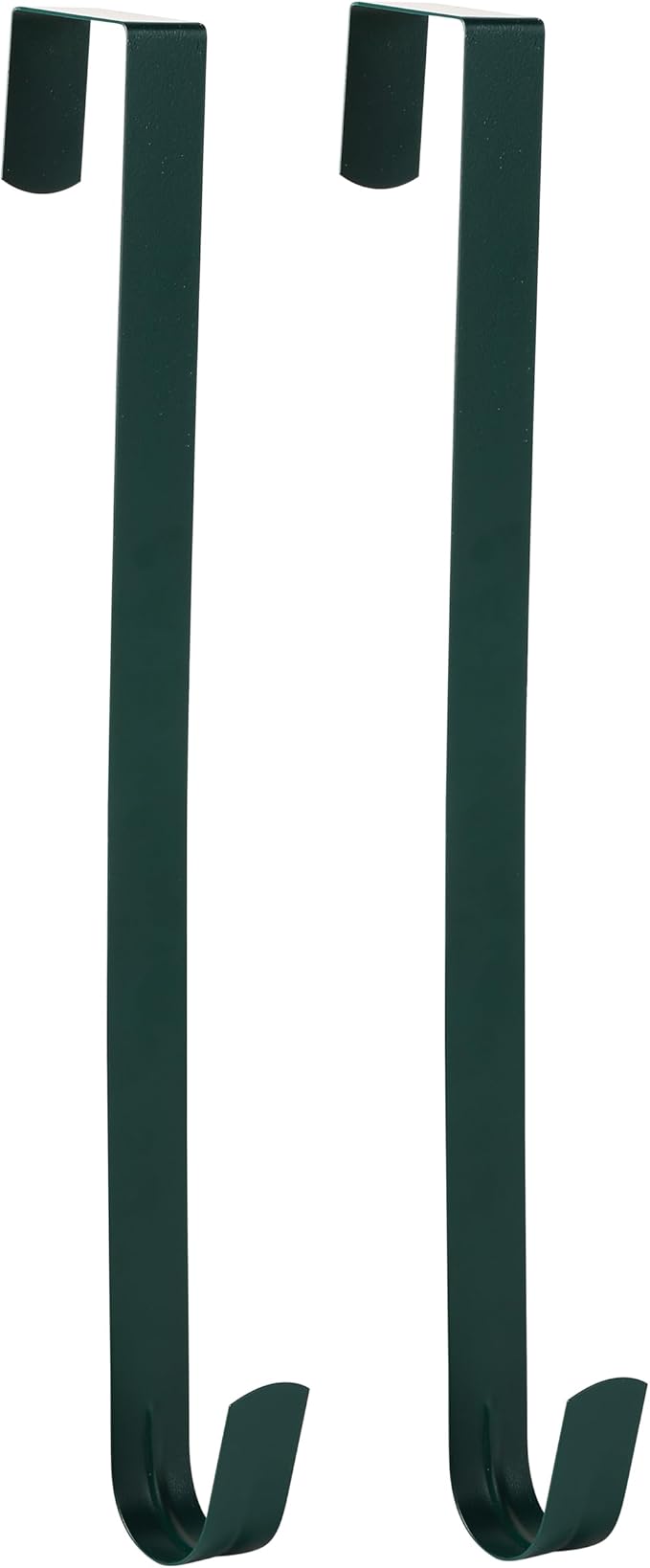 Wreath Hanger for Front Door, Slim Over The Door Hook, Easy to Use and Reusable Holiday Wreath Holder for Christmas, Thanksgiving, Halloween and Daily Décor (15" Green, 2)