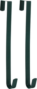 Wreath Hanger for Front Door, Slim Over The Door Hook, Easy to Use and Reusable Holiday Wreath Holder for Christmas, Thanksgiving, Halloween and Daily Décor (15" Green, 2)