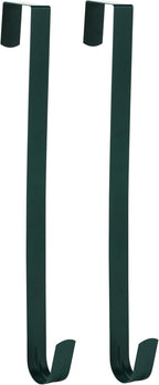 Wreath Hanger for Front Door, Slim Over The Door Hook, Easy to Use and Reusable Holiday Wreath Holder for Christmas, Thanksgiving, Halloween and Daily Décor (15" Green, 2)
