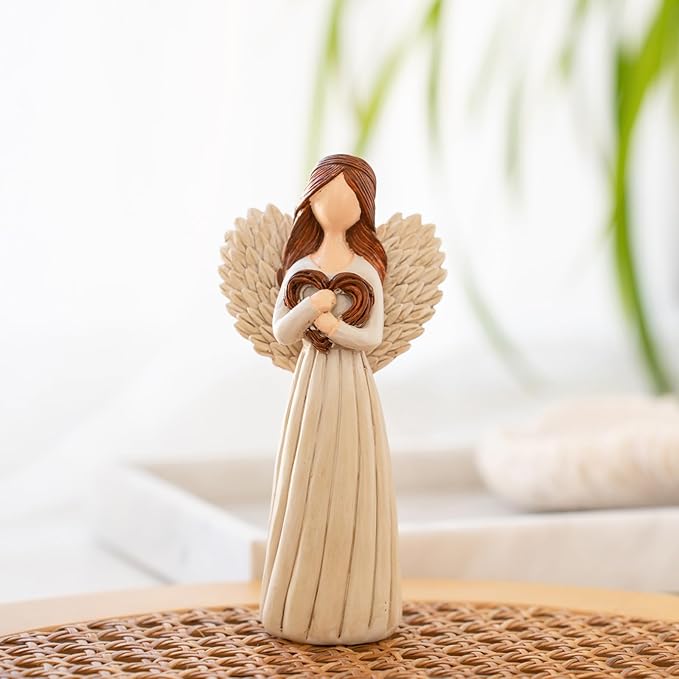 Remembrance Angel Figurine - Sympathy Gift for Loss of Loved One, Memorial Keepsake for Women - Memorial Hand-Painted Figurine to Hold Each One Safely in Your Heart - Life Was a Willow Branch Heart