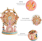 LOVE FOR YOU Gift Wrapped Music Box Bear Ferris Wheel Musical Decoration for Girls Kids Sister Son Daughter Mom Granddaughter Grandma Niece Children Women Christmas Birthday Presents Gifts