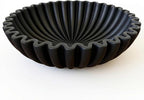 OAKOA Black Decorative Bowl for Home Decor - Modern Fruit Bowl for Kitchen Counter - Black Bowl Decor - Centerpiece Bowl - Organic Modern Decor