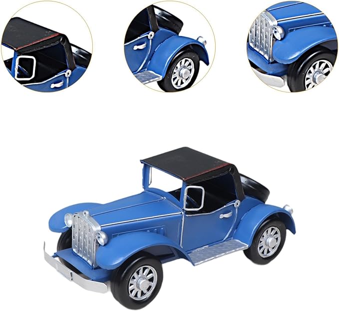 Collectible Vehicles Metal Classic Cars Model for Home Decor, Blue Argent