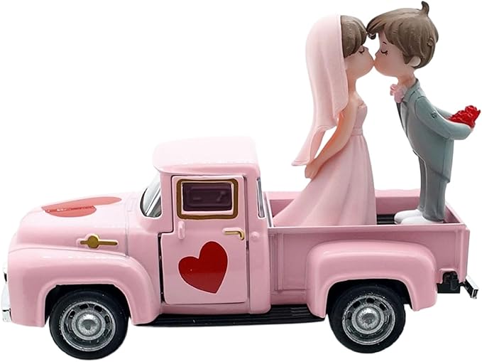Alloy Retro Car Decors Antique Truck Model with Couple Figurines for Weddings Party Centerpieces and Home Shelf Display Couple Figurine Home Decors