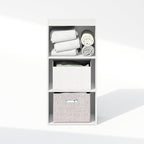Furinno Reed Closet Organizers and Storage, 3-Tier Closet Organizer, Open Shelf Closet Storage, for Wardrobe, Bedroom, Living Room, White