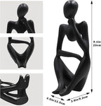Dnoifne Thinker Statues and Sculptures, Resin Black Thinker Statue Ornaments, Abstract Style Sculptures, Housewarming Gifts, Housewarming Decorations, Living Room Dining Desk Decorations