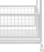 16-Layer Scarf Display Stand, Rolling Scarf Organizer Holder Hanging Rack with Wheels & Storage Basket for Retail Store Boutique Display Bedroom, W26.5*D16.9*H59in (White)