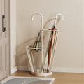 Umbrella Stand, Umbrella Holder, Freestanding Umbrella Basket with Drip Tray, Modern Iron Frame Umbrella Storage, Indoor Umbrella Holder for Entryway(Beige)
