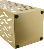 Umbrella Organizer, Multifunctional Umbrella Holder, Hollow Pattern Design Square Shape Umbrella Stand Rack, Metal Umbrella Basket Holder Stand for Home Hotel (Gold)