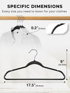 SMARTOR Plastic Hangers 50 Pack, Heavy Duty Plastic Hangers for Clothes - Non-Velvet Slim Hangers with 360° Swivel Hook & Clothes Thin Hanger - Durable Coat Hangars, Space Saving Hanger - Black