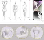 Quoowiit White Thinker Statue Unique Ornament Sculpture, Art Modern Home Decor Accents Bookshelf Decor, Creative Table Decorations for Living Room Desk 3 Piece