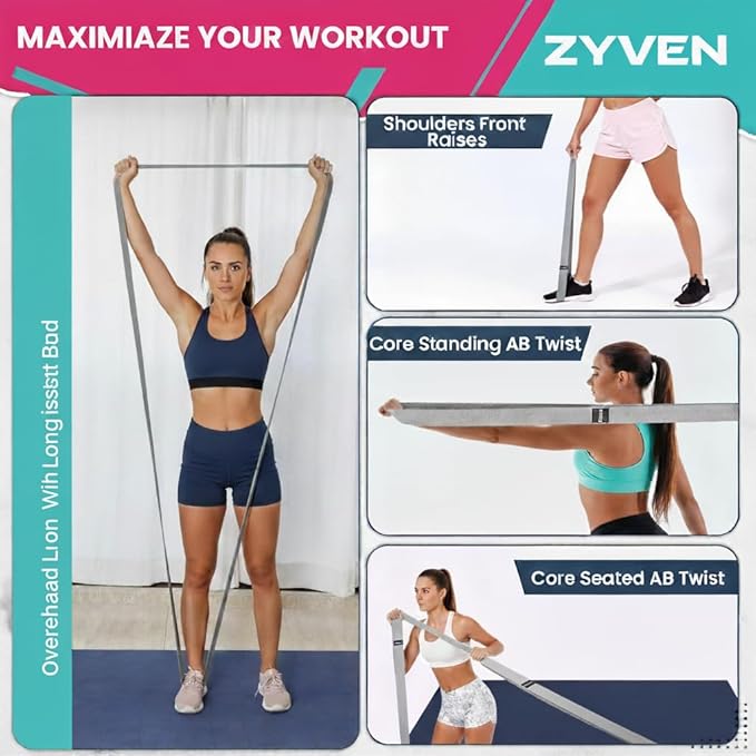Premium Performance 76" Extended-Length High-Resistance Bands for Ultimate Strength, Mobility, and Plyometric Workouts