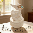 Music Box, Guardian Angel Musical Box Figurine Holding Dove, Sculpted Hand-Painted Music Boxes Figures Wind Up Angel Musical Boxes for Women Girls in Christmas Birthday Anniversary