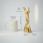 Golden Legs Sculpture - Elegant Resin Statues for Aesthetic Shelf Decor, Office Desktop & Cabinets | 3.35" D x 1.57" W x 8.46" H, Straight Legs