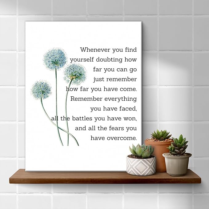 Motivational Quotes Wall Art Decor, Inspirational Graduation Decor Gift, Positive Canvas Posters Painting Artwork for Office Classroom Bedroom Home Decorations (11.5 X 15 Inches, Framed)