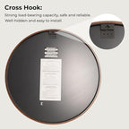 WallBeyond 28 Inch Round Wood Mirror, Large Circle Wooden Frame Wall Mirror for Bathroom, Living Room, Bedroom, Entryway (Walnut)