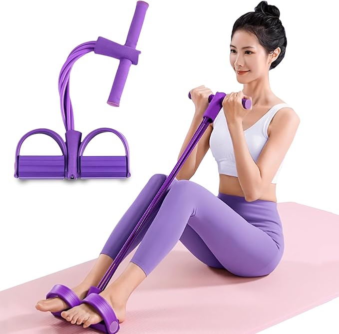 6-Tube Pedal Puller Resistance Rope,Foot Pedal Resistance Band,Yoga Elastic Exercise Bands, for Women Jump Fitness, Abdomen/Arm Weight/Waist/Leg Stretching Slimming Training