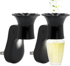 Wall Fragrance Plug in Air Freshener- Plug in Diffuser with Night Light Compatible with Bath and Body Works Wallflowers Refill, ETL Certified Rotatable Plug, Scent Control Plug for Home Office (2PCS)