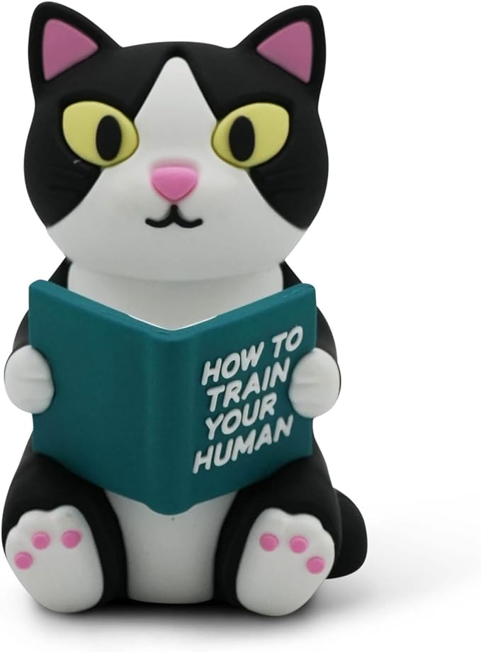 Little Readers – Cute Figurines for Bookshelves, Desks, Terrariums & Home Decor – Book-Loving Animal Statues - Cat