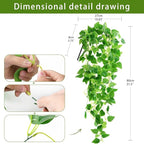 Artificial Hanging Plants, 2PCS Artificia Green Vines Bouquet Hanging Plants 2.9 ft Fake Ivy Vine for Patio Home Bedroom Wedding Indoor Outdoor Wall Summer Decor(Green)