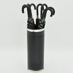 LINKIO Entrance Free-Standing Umbrella Stand Metal Round Umbrella Stand Rack, Freestanding Umbrella Bins Bucket Cane Holder for Umbrella, Cane, Walking Stick Long Umbrella Cane Stand (Color : Silver)