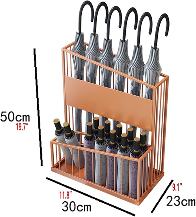2 Tier Metal Umbrella Stand Umbrella Holder, Large-Capacity Commercial Umbrella Stand Umbrella Holder for Hotel Offices, Entrance Umbrella Organizer