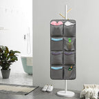 Dual Sided Hanging Closet Organizer Shoe Rack Holder with 26 Large Pockets (GREY)