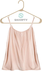 Sharpty Plastic Hangers Clothes Hangers for Clothing, Closet, Coats & Shirts - Durable & Space Saving - for Everyday Standard Use, Room Essentials & Basics - 20 Pack - Beige