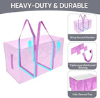 TICONN 6 Pack Extra Large Moving Bags Heavy Duty with Zippers & Carrying Handles, Durable Storage Bags Moving Boxes for Closet Organizers and Storage (6 Pack, Pink)