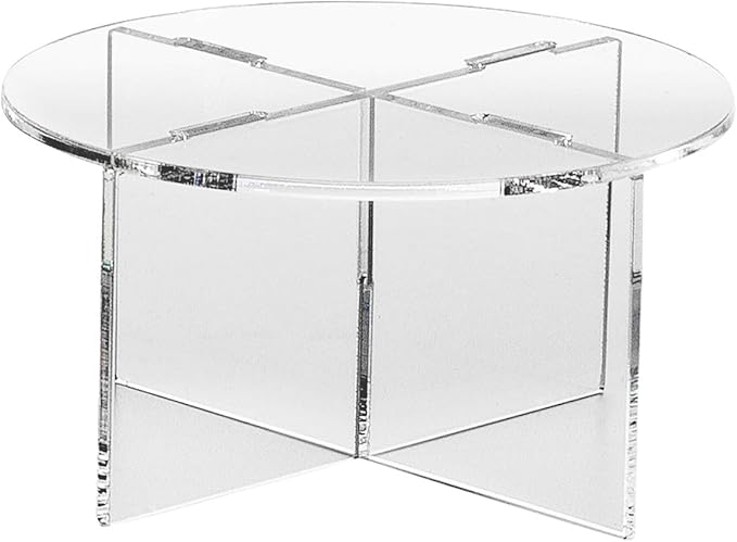 Clear Choice, Acrylic Round disassemble Riser Display Stand | Multipurpose Tabletop Risers for Displaying Personal or Business Decor, Cupcakes | Clear, Stable (4.5'' H X 9'' D)