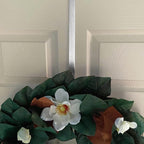 Haute Decor Dual-Sided Wreath Hanger (Glimmering Silver) - Hang Decorations on Both Sides of Your Door - Holds Even Heavy Decorations up to 20 pounds