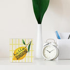 IYEZH Lemon Decor Farmhouse Lemon Wooden Box Sign Rustic Country Hello Sunshine Lemon Box Sign Wood Sign Decor Summer Square Wood Sign Home Kitchen Desk Tabletop Shelf Decor 5 x 5