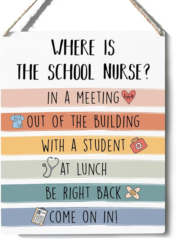 Xiolcxdr Funny Nurse Office Classroom Decor Nurse Week Appreciation Thank You Gifts for Women Man Nurses Medical Nursing Essentials First Day of College Wall Art Sign