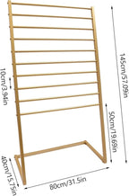 Scarf Display Stand, 10 Tier Metal Scarf Holder Organizer, Freestanding Scarf Rack, for Hanging Towels, Scarves, Clothes, Shawls, Blankets, Bandana, for Commercial Clothing Retail Store (Gold)