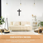 BESPORTBLE Cross for Wall Decor: 11 Inch Large Wooden Crosses Hanging Art for Home Bedroom Prayer Room Rustic Christian Catholic Metal Iron Crucifix Wood Black Craft