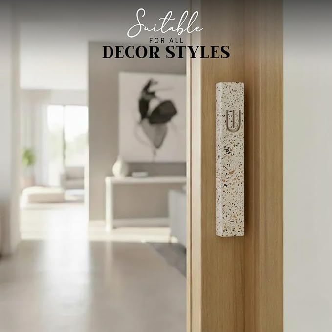 SURI Mezuzah for Door with Scroll – 9 Inch Modern Mezuzah Case with Non Kosher Scroll Included, Fits up to 8” Scroll, Easy Adhesive Installation, Gift Box Included